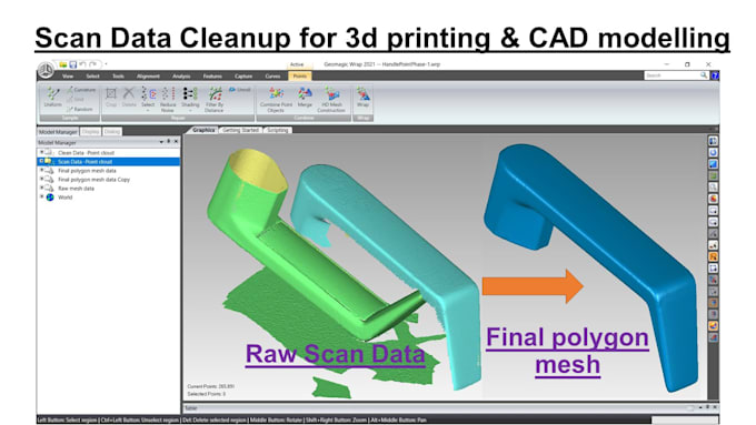 Gig Preview - Cleanup and prepare your 3d scan data for printing or cad modelling