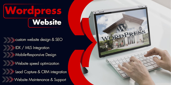 Gig Preview - Create wordpress website with rank math SEO and idx integration for real estate