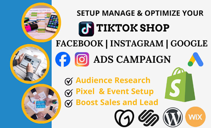 Gig Preview - Setup facebook ads campaign tiktok shop instagram promotion google ads campaign