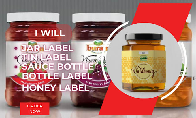 Gig Preview - Design jar labels, tin labels, spice label, sauce bottle labels, food label