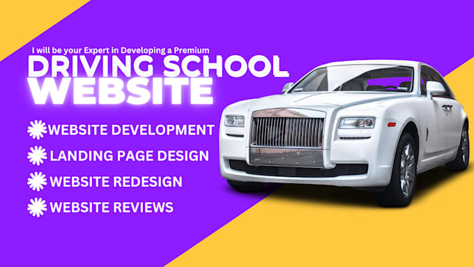 Gig Preview - Driving school website, traffic school website, driving school landing page