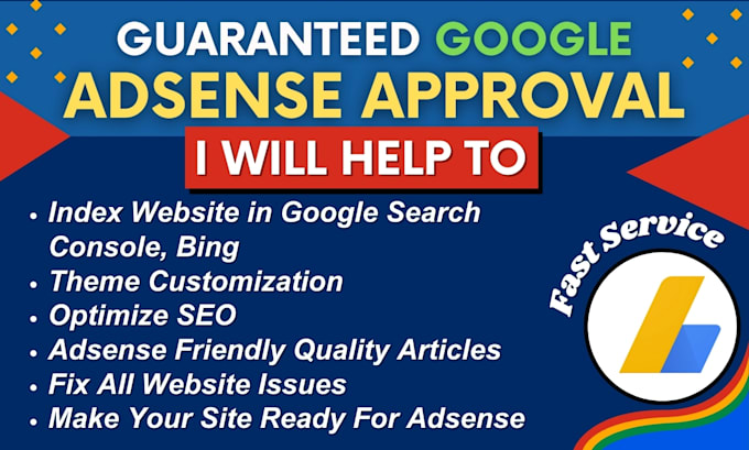 Gig Preview - Help for google adsense approval for your website