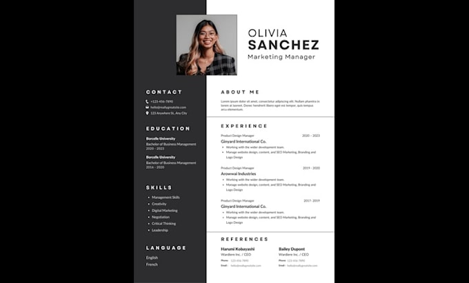 Bestseller - make a professional resume design or a modern cv template