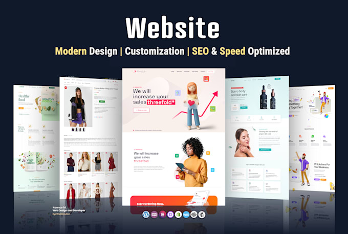 Gig Preview - Create website, business website, wordpress website design, woocommerce store