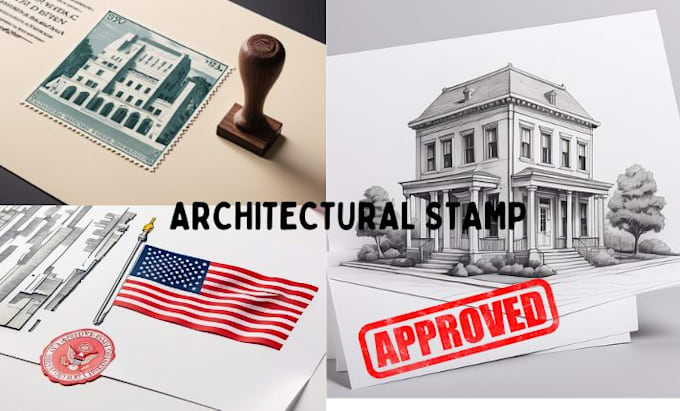 Gig Preview - Do city permit, floor plan, architecture, architectural stamp, stamp, blueprint