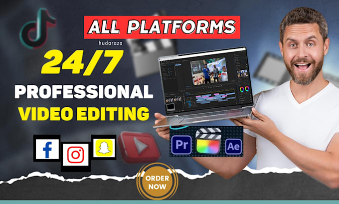 Gig Preview - Do professional video editing for all platforms in 24 hours