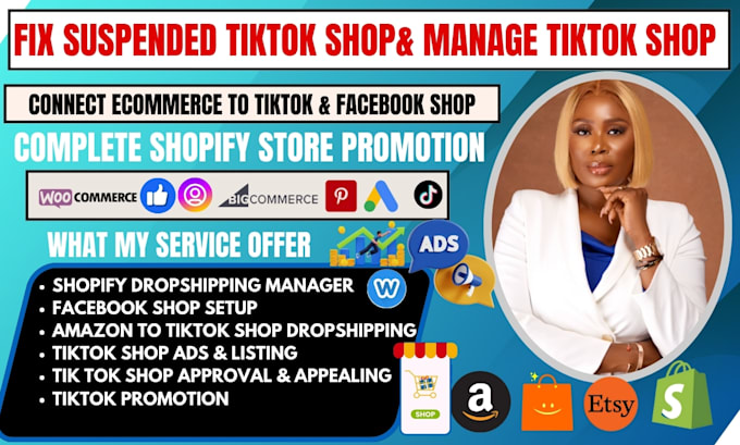 Gig Preview - Boost shopify promotion create tiktok facebook instagram shop dropshipping ads