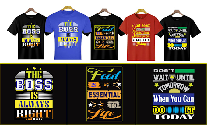 Gig Preview - Do creative typography trendy tshirt standout text designs for your brand