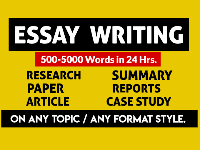 Gig Preview - Do urgent essay writing as an essay writer, research and summary