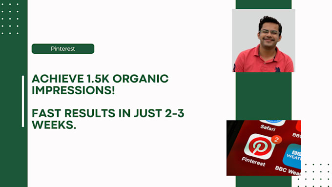 Bestseller - grow your pinterest 1500 organic impressions in 2 to 3 weeks