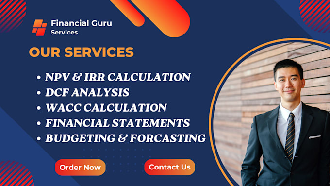 Gig Preview - Do npv, irr, wacc, financial statements, dcf analysis, budgeting and forecasting