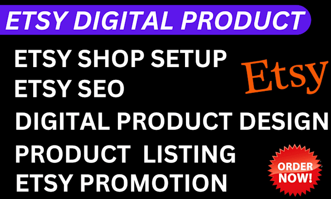 Gig Preview - Design etsy digital products etsy seo shop etsy digital planner digital products