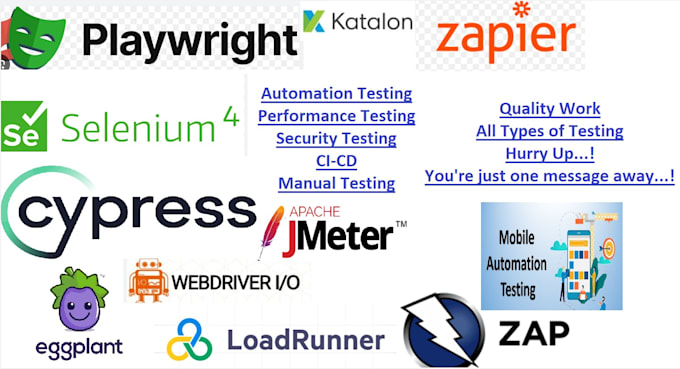 Gig Preview - Automation, manual, performance, security testing, all types of testing