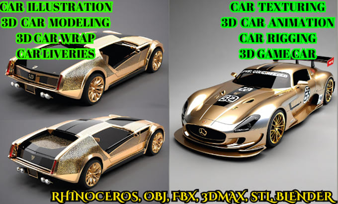 Gig Preview - Do 3d perfect car design game car car design 3d car animation fivem gtav drawing