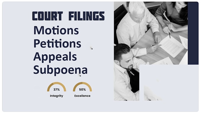 Gig Preview - Court fillings subpoena petition affidavit complaints answer objections notices