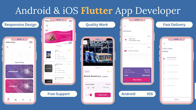 Gig Preview - Be your flutter front end developer and build mobile and web app