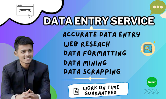 Gig Preview - Do accurate data entry and data research in 24 hours