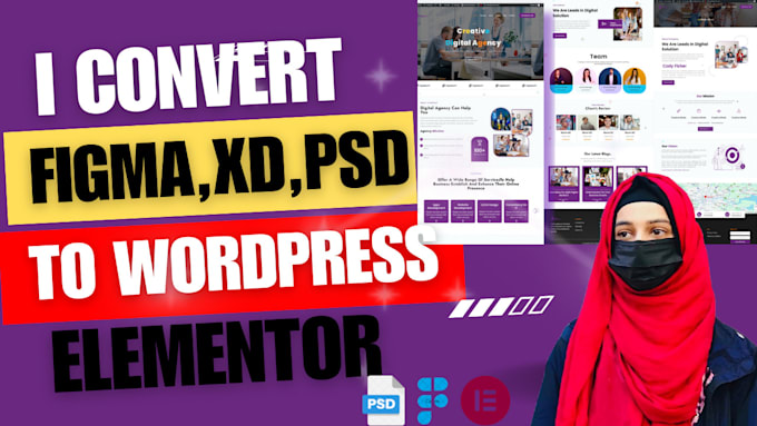 Gig Preview - Convert figma,xd,PSD to wordpress with elementor pro