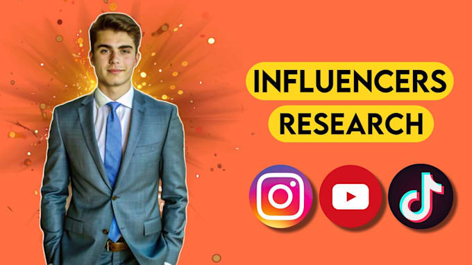 Gig Preview - Find best instagram, youtube and tiktok influencers lists