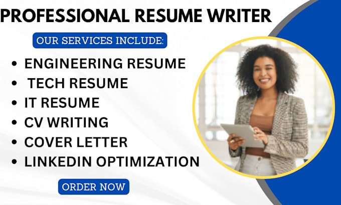 Gig Preview - Write ats technical resume, engineering resume software developer resume writing