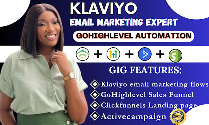 Gig Preview - Klaviyo shopify email marketing dropshipping mailchimp gohighlevel sales funnel