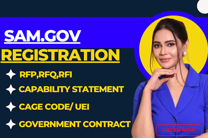 Gig Preview - Do sam gov registration, cage code, rfq capability statement rfp and resume