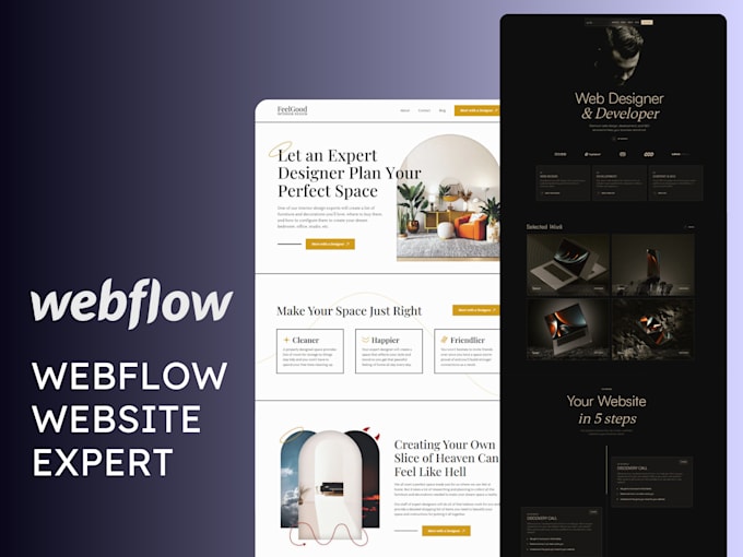 Gig Preview - Be your webflow website designer and webflow developer