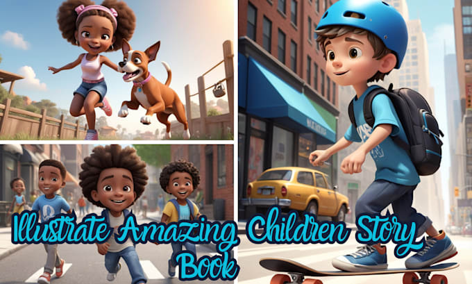 Gig Preview - Do 3d children story book illustration, children book illustration, story book