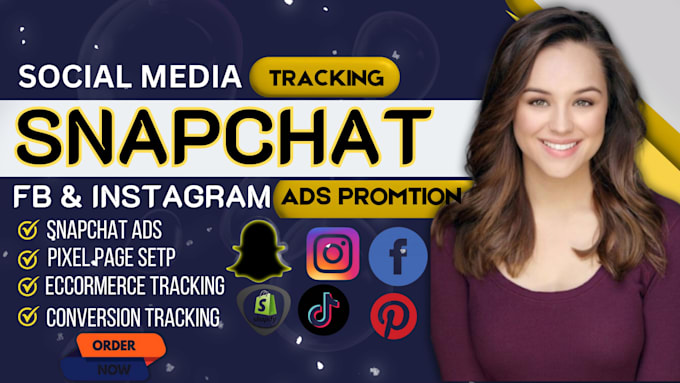 Gig Preview - Create snapchat ads tiktok pinterest tracking