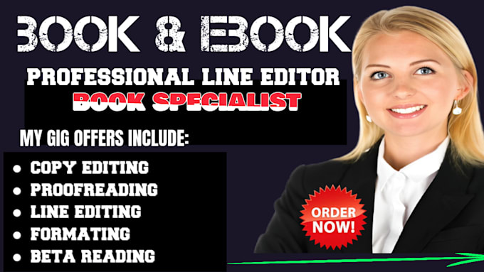 Gig Preview - Do ebook line editing, ebook proofreading, beta reader, ebook ghostwriter