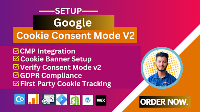 Gig Preview - Setup cookie consent banner to verify google consent mode v2 for gdpr and ccpa c