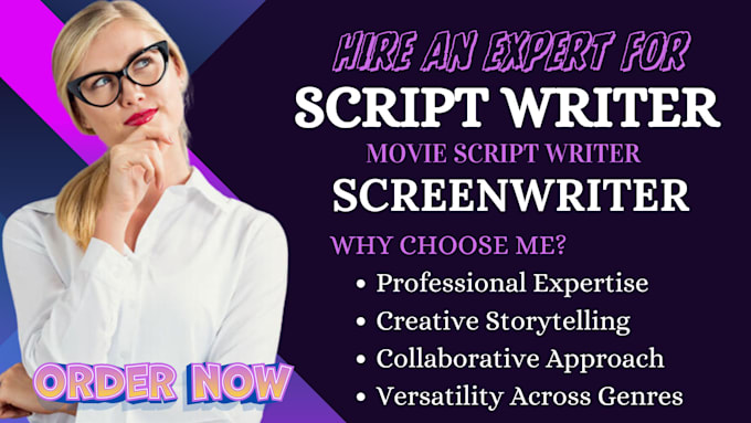 Gig Preview - Be your screenwriter, writing movie scripts, screenplay, scriptwriting, and film