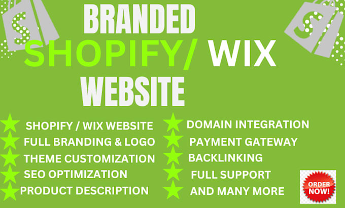 Gig Preview - Create a highly converting branded shopify or wix website