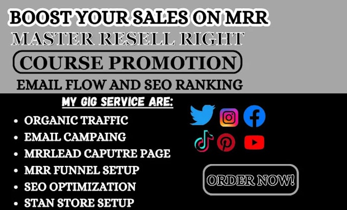 Gig Preview - Boost your sales on master resell right course promotion, email flow and SEO