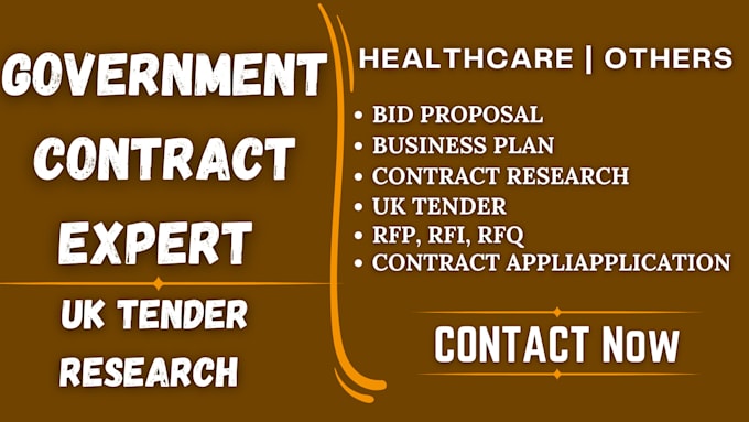 Gig Preview - Find government contract, samgov rfp research, write winning proposal, uk tender