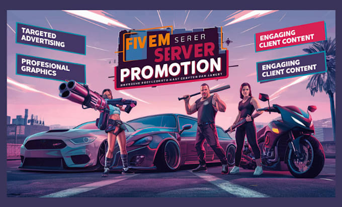 Gig Preview - Do  fivem server promotion, discord server promotion, fivem server advertisement