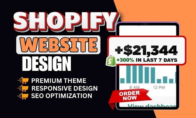 Gig Preview - Build shopify website design and create dropshipping  store or website redesign