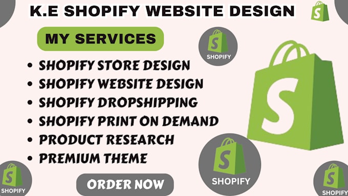 Gig Preview - Design redesign shopify store shopify dropshipping store shopify website