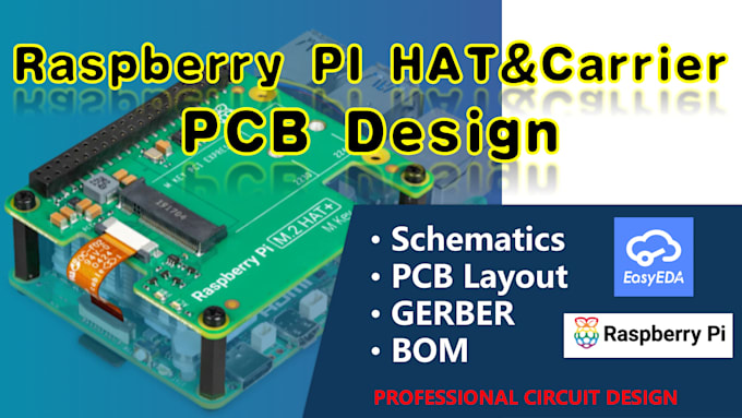 Gig Preview - Efficiently design custom raspberry pi hat and carrier pcb