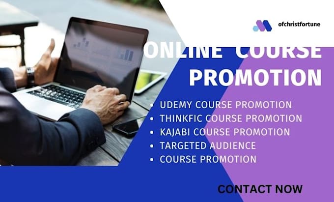 Gig Preview - Do online udemy course sales promotion,thinkific promotion, kajabi online course