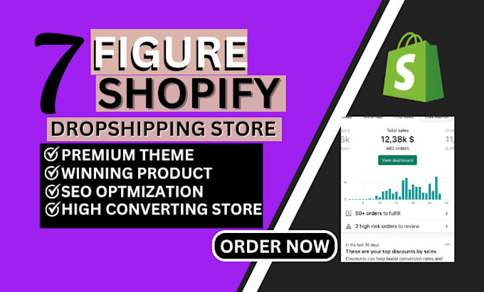 Gig Preview - Build 7 figure shopify dropshipping store, shopify redesign