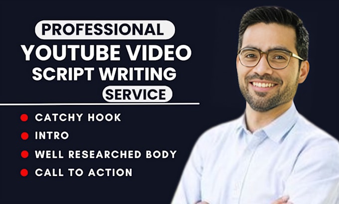 Gig Preview - Be your youtube scriptwriter, script writing, video script writer, scriptwriting