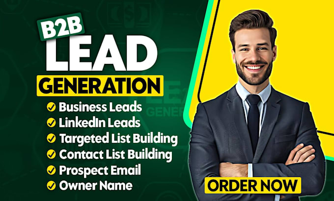 Gig Preview - Do targeted b2b lead generation and linkedin lead generation for any business