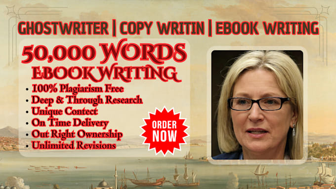 Gig Preview - Ghostwrite 50k ebook writing, ghost book writer, fiction ghostwriter, nonfiction