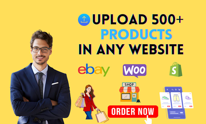 Gig Preview - Upload products or add products to shopify woocommerce or any ecommerce site