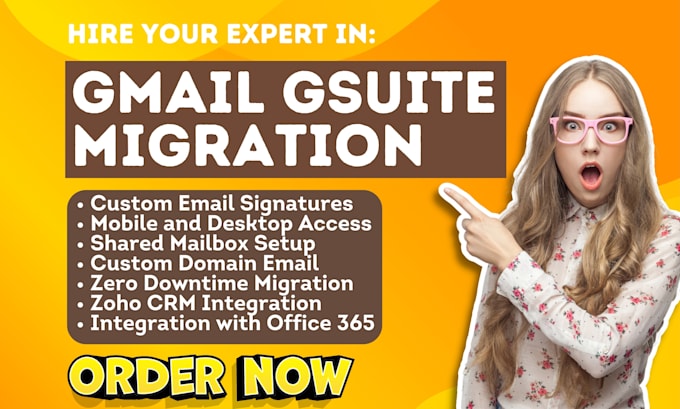 Gig Preview - Setup gmail gsuite google workspace office 365 email migration outlook zoho mail