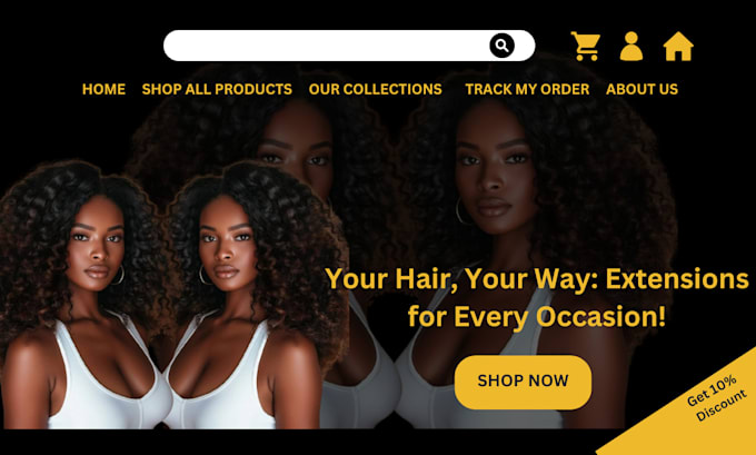 Gig Preview - Our agency will create beauty hair extension website hair extension shopify webs