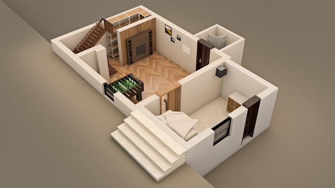 Gig Preview - Design 2d floor plan 3d floor plan for real estate agents and virtual staging