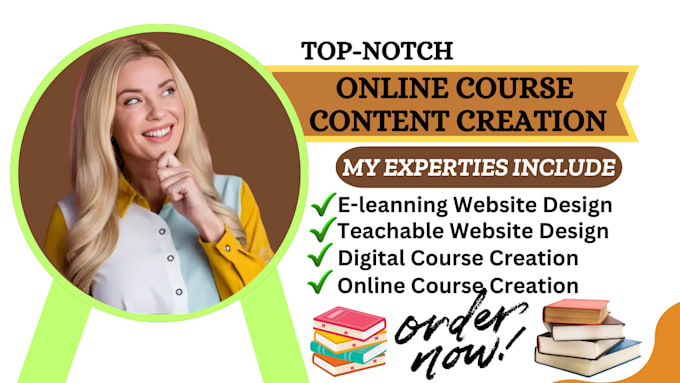 Gig Preview - Do online course creation course workbook design worksheet kajabi course content