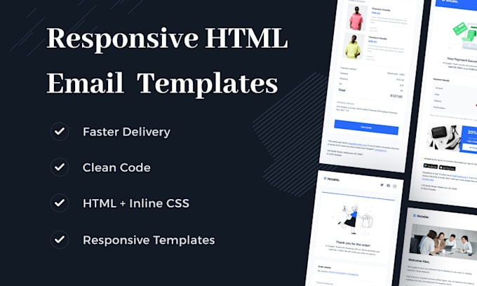 Bestseller - create responsive HTML email templates from figma, PSD, xd, PDF